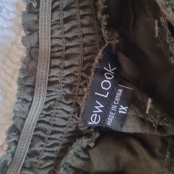 Plus Size Linen Drawstring Wide Leg HIGHWAIST Full Length Pockets Pant - Picture 5 of 7